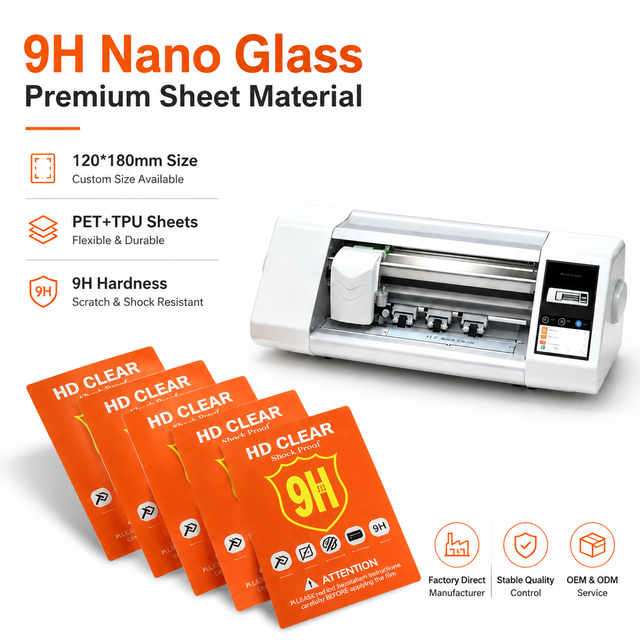 Factory Direct 9H Nano Glass Sheet PET+TPU Material Screen Protector for Smart Cutting Machine OEM ODM Custom Size Manufacturer