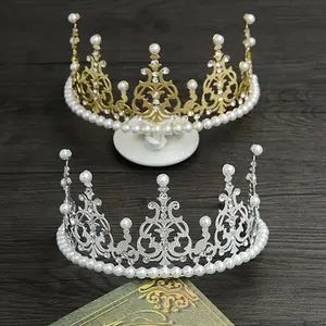 الذهب والفضة الفاخرة الكريستال الزفاف التيجان التيجان الأميرة الملكة مهرجان حفلة موسيقية التيجان