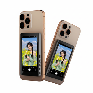 Moniteur d'écran magnétique pour selfie, compatible avec les smartphones iPhone et Android, accessoire pour caméra arrière, vlog, diffusion en direct, avec microphone externe - Product Image 1