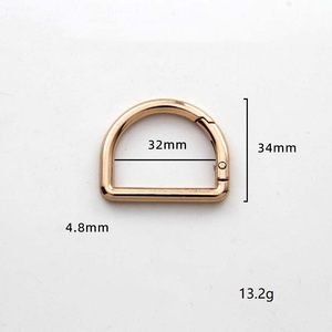 Anneaux en D à ressort <span class=keywords><strong>de</strong></span> <span class=keywords><strong>13</strong></span>-32 mm, crochets à ressort dorés en métal, boucles <span class=keywords><strong>de</strong></span> porte-clés, fermoirs pour sacs et sangles, anneaux à ressort pour porte-clés, crochets à ressort pour clés - Product Image 4