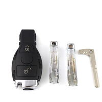 Boîtier de remplacement pour clés de voiture télécommandées 2-3-4 boutons pour B-enz, en ABS noir/argent, pour clé à pile unique