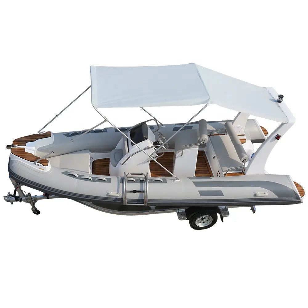 CE 5.2m 520cm Top Vente Nervure 520 Bateau En Fiber De Verre ouverte PVC ou hypalon Bateau à vendre