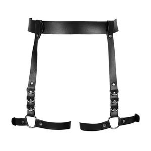 Verstelbare Dames Punk Lederen Harnas Bdsm Bondage Kleding Inclusief Gekooide Heupgordels En Handboeien Volwassen Sm Kuisheidsgordel - Product Image 1