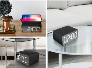 Table de chevet AFK avec <span class=keywords><strong>chargeur</strong></span> sans fil rapide 15W, réveil, <span class=keywords><strong>radio</strong></span> FM sans fil, haut-parleur Bluetooth pour <span class=keywords><strong>iPhone</strong></span> Samsung - Product Image 6