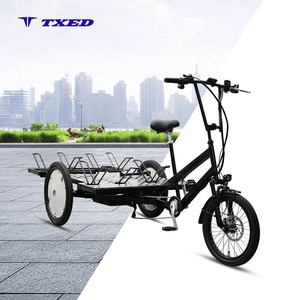 Vélo électrique à cadre en acier durable TXED à 7 vitesses, batterie au lithium 48V 20Ah, tricycle cargo à plateau ouvert électrique - Product Image 1