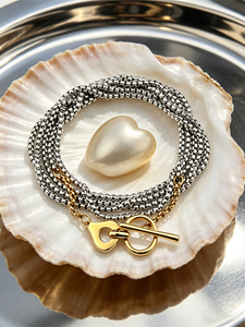 Pulsera de Acero Inoxidable con Múltiples Hilos y Perlas para Mujer, con Cierre OT, para Uso Diario y Festividades - Product Image 3