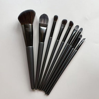 Ensemble de 9 pinceaux à sourcils professionnels de haute qualité, classiques, à manche noir, poils synthétiques, plats
