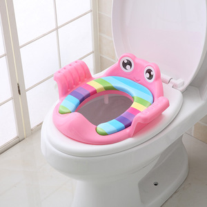 Baby <b>Potty</b> Seat With Handrails Large Size For 1-2 Years Kids Toilet <b>Training</b> PP Material Pink Green Blue Colors - Product Image 3