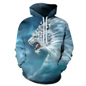 high quality OEM men's 3D Printed pullover all over print custom graphic polyester sublimation hoodies for men