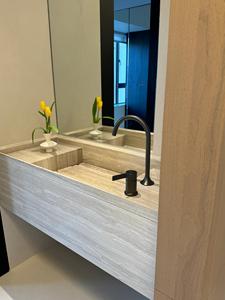 Moderno Beige travertino in pietra naturale lavabo da bagno lavabo da tavolo da lavoro <span class=keywords><strong>per</strong></span> Villa decorazione d'interni vanità - Product Image 5