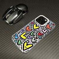 Coque de téléphone élégante pour iPhone Xs Xr 11 12 13 14 15 16 17 Pro Max Lovely Heart Hard Antichoc Phone Case