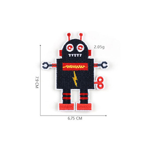 Yiwu wintop vendita calda adorabile <span class=keywords><strong>mr</strong></span> robot design ricamato toppe da stiro personalizzate per ragazzo vestiti camicia manica corta - Product Image 6