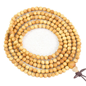 Perles en bois de cyprès naturel, 4mm, rondes, en vrac, pour la fabrication de bijoux, bracelets, fournitures artisanales, origine Hangzhou - Product Image 4