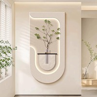 Peinture décorative 3D LED en gros d'usine, art mural Wabi-Sabi avec nature morte végétale, décor en relief rétroéclairé, supporte les lots mixtes