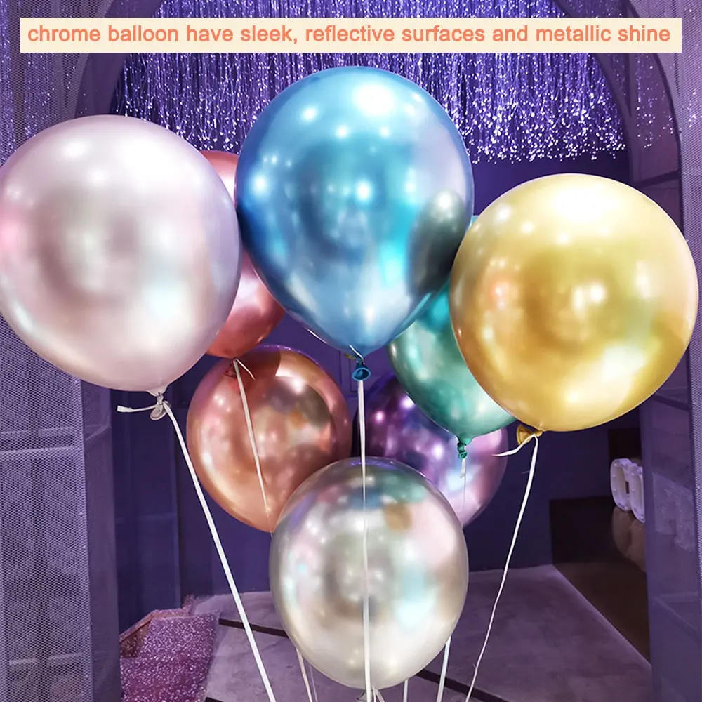 Großhandel alles Gute zum Geburtstag Parti Dekor Metallic Globos Ballons Party Dekorationen Helium Latex Chrom Luftballons