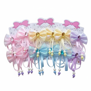 Vendita calda stile coreano fatto a mano in velluto accessori per capelli di tendenza orecchie di gatto con perla nodo all'ingrosso per le donne - Product Image 2