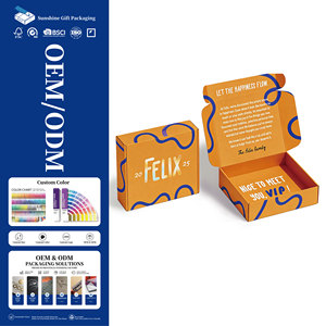 Caja de Envío de Cartón Corrugado con Logotipo Personalizado, Color Naranja, para Ropa, Cosméticos y Embalaje de Comercio Electrónico - Product Image 1