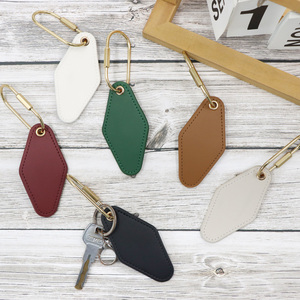 Porte-clés en cuir PU avec pendentif losange en laiton, élégant, pour clés de voiture et sac, idéal pour <span class=keywords><strong>la</strong></span> décoration quotidienne et comme cadeau - Product Image 2