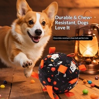 Ballon de football en peluche pour chien, jouet à mâcher d'Halloween, résistant à l'usure et aux morsures, anti-ennui, avec clochette électrique, vente en gros