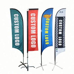 Drapeau de plage publicitaire imprimé sur mesure, impression simple face, avec mât, à vendre - Product Image 1