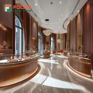 Fabricant d'agencements de vente de bijoux personnalisés haute visibilité, comptoir de centre commercial avec panneau en verre trempé, vitrine - Product Image 1