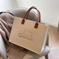 Sac fourre-tout en feutre personnalisé avec logo, directement de l'usine, écologique, recyclable, vente en gros, sac à main léger pour le shopping, la promotion et le rangement