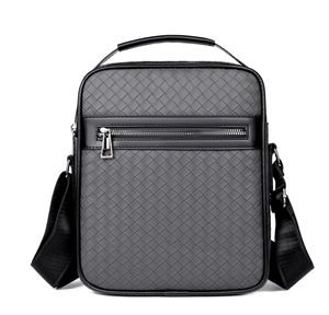 Nouveau Sac à Bandoulière Tendance Décontracté Imperméable à Motif Tressé pour Homme, Petit Sac Carré, Sac à Main d'Affaires, Sac Bandoulière d'Extérieur pour Homme - Product Image 3
