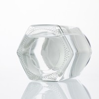 1,5 Unzen 45 ml Sechseck glas mit schwarzem Deckel