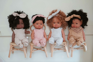 Oem/Odm Personnalisé Vintage Sweet <span class=keywords><strong>Minikane</strong></span> Poupée Barboteuse Accessoire Nouveau Design Fil Naturel Crochet Avec Bonnet Robe en Plastique - Product Image 6