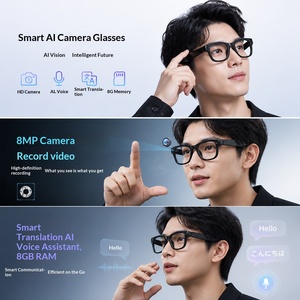 Nuevas gafas inteligentes con IA, almacenamiento integrado, foto, video, reconocimiento de objetos por IA, traducción instantánea multilingüe - Product Image 4