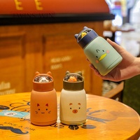 Animaux de dessin animé tasse mignonne belle tasse de cadeau d'étudiant portable en double verre tasse