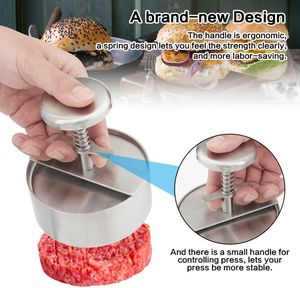 Manual Food Grade 304 Stainless Steel Eco-Friendly Adjustable Design Hamburger Patty Maker Burger Press - Product Image 5