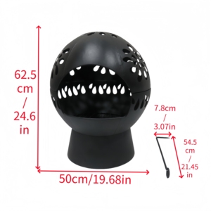 Yoho Braciere Moderno in <span class=keywords><strong>Ferro</strong></span> <span class=keywords><strong>e</strong></span> Rame Verniciato a Polvere, Riscaldatore da Esterno per Patio a Legna con Design Sferico - Product Image 6