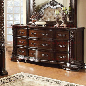 <span class=keywords><strong>Cama</strong></span> con Dosel King Size <span class=keywords><strong>de</strong></span> Lujo Estilo Americano Antiguo con Juego <span class=keywords><strong>de</strong></span> Dormitorio, Almacenamiento, Madera Maciza Tallada a Mano, Diseño Tradicional, Altura Ajustable - Product Image 4