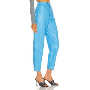 Prix d'usine femmes peau de mouton 100% cuir véritable de haute qualité avec Logo en relief personnalisé et pantalon Design - Product Image 2