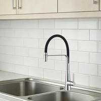 Robinet de cuisine SANIVITAL moderne en acier inoxydable 304, monocommande, avec douchette extractible, cartouche céramique, mitigeur eau chaude/froide, pour hôtel