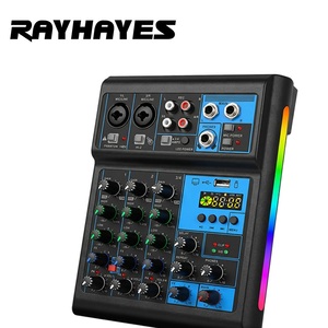 RAYHAYES RMIX-8 เครื่องผสมเสียงมืออาชีพพอร์ต USB บลูทูธมิกเซอร์เครื่องขยายเสียงสำหรับมิกเซอร์เสียงดีเจ - Product Image 1