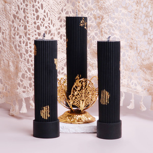 Velas Aromáticas Cilíndricas Negras Jinbo GM-044, Decoración para Bodas y Hogar, Fragancia - Product Image 2