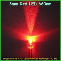 Diodes électroluminescentes LED rouges 3mm/5mm 620-630nm 660nm/730nm Led rouge lointain/Led rouge profond 1000pcs par sac (conforme CE et RoHS)