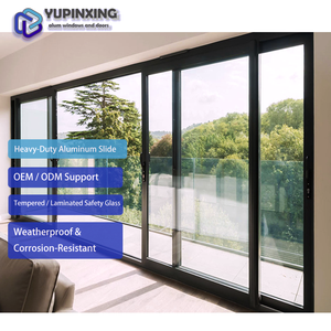 Français Coulissant Mur en Verre Télescopique Moderne Extérieur Extérieur Patio Arrière Alliage d'Aluminium Portes Coulissantes - Product Image 2