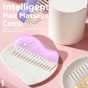 Équipement de beauté à usage domestique brosse à cheveux cuir chevelu masseur peigne électrique vibrer lumière rouge méridien thérapie Anti perte peigne - Product Image 3