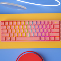 Keyboard Gaming Mekanik Mini RGB 61 Tombol Nirkabel USB Type-C Anti-Ghosting Tanpa Penyangga Pergelangan Tangan untuk PC Laptop Desktop