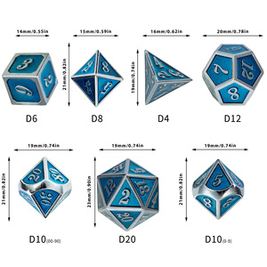 <span class=keywords><strong>Dungeons</strong></span> & <span class=keywords><strong>Dragons</strong></span> 7 pièces créatives multi-facettes métal polyédrique mdn dés ensemble avec boîte de rangement - Product Image 3