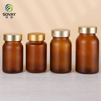60ml 75ml 100ml 120ml 150ml 250ml 300ml 400ml 500ml Bouteille en verre ambré givré pour tablette pilule