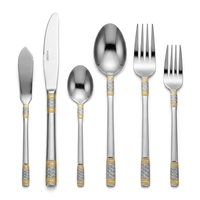 Ensembles de couverts classiques en acier inoxydable 304 poli miroir, en stock pour les cadeaux à domicile