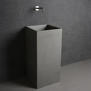 CONRAZZO Cement / Sandstone / Terrazzo Wash Basin Pedestal Height Hand Wash Basin With Pedestal