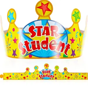 Golden Crown Paperboard Hat Cartoon Birthday Hat Cute Child Adult Party Birthday Paper Hat Party Supplies