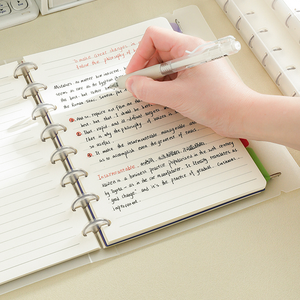 Matériau de couverture en PP transparent givré blanc pur de haute qualité Cahier à feuilles mobiles à reliure A5 - Product Image 6