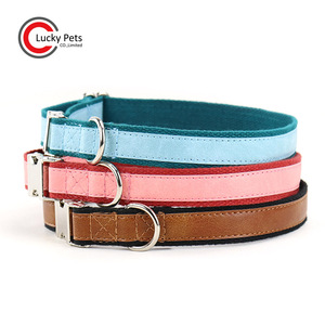 Fabricante personalizado de collares para mascotas, collar de perro de cuero vegano con acolchado de cáñamo y hebilla de metal - Product Image 1