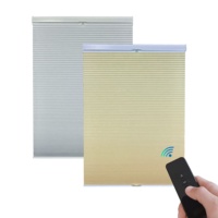 Control remoto inalámbrico Persianas blandas celulares Día y Noche Persianas de puerta corredera de panal